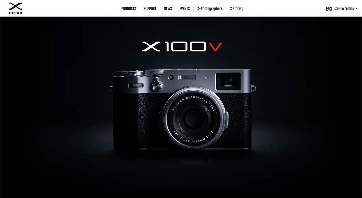 fujifilm x website screenshot fuji x100v fujifilm x website screenshot fuji x100v